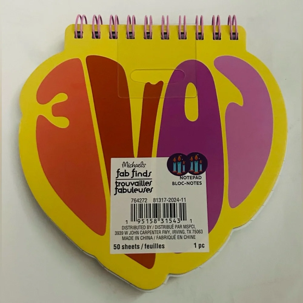 New 2 Colorful Love Notepad Bloc-Notes 50 Lined pages 16 Lines 100 Pages Total